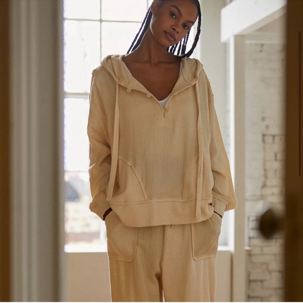 Urban Outfitters Out from Under Cotton Gauze Sahara Pullover Hoodie Size Medium - Picture 3 of 15